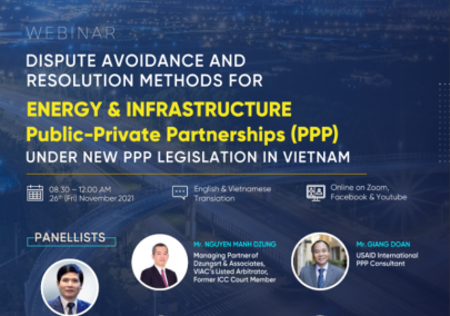 Webinar “Dispute avoidance and Resolution methods for Energy & Infrastructure PPP under new PPP legislation in Vietnam”
