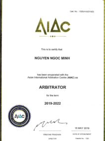 Ông Nguyễn Ngọc Minh, luật sư thành viên của Dzungsrt & Associates LLC mới được ghi danh trong danh sách của Trung tâm Trọng tài Quốc tế Châu Á (Malaysia) (“AIAC”)