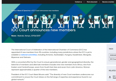 OUR MANAGING PARTNER NGUYEN MANH DZUNG HAS BEEN APPOINTED AS THE VERY FIRST COURT MEMBER FOR VIETNAM OF THE ICC INTERNATIONAL COURT OF ARBITRATION