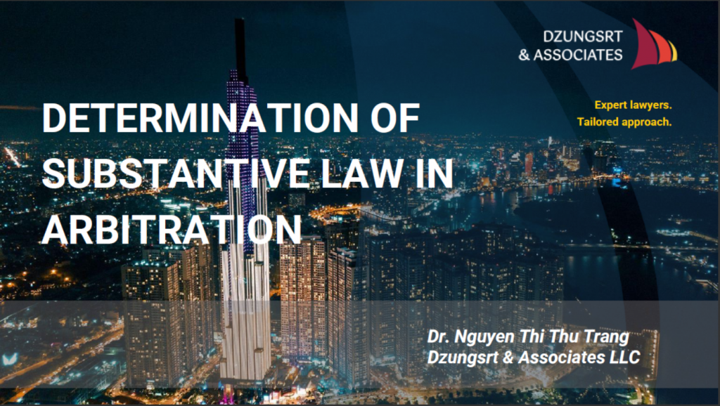 DETERMINATION OF SUBSTANTIVE LAW IN ARBITRATION