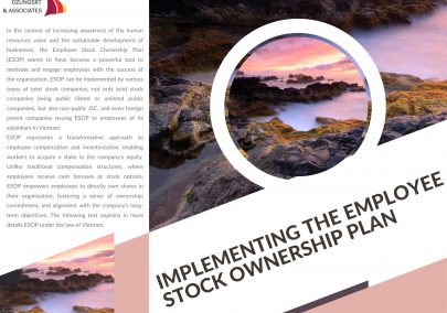 DZUNGSRT & ASSOCIATES “NEWSLETTER ON EMPLOYEE STOCK OWNERSHIP PLAN (ESOP)” PUBLISHED ON OUR WEBSITE